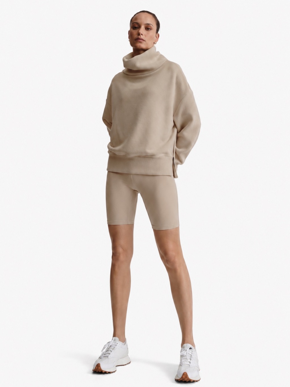 Varley Milton Cowl Neck Sweatshirt Size: Medium Color: Mushroom